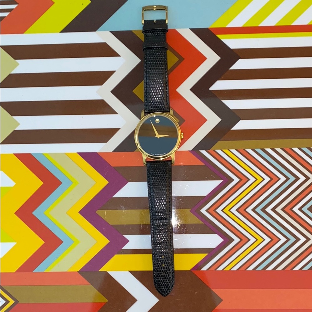 Movado Gold and Black Timepiece